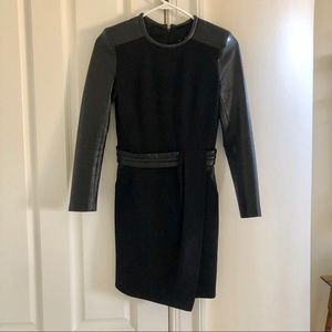 Faux Leather Sleeved Kooples Dress: Size 34